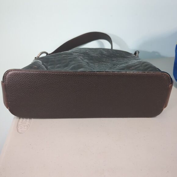 Brighton CHER Croc Patent Leather Brown Shoulder Bag purse - Picture 4 of 5